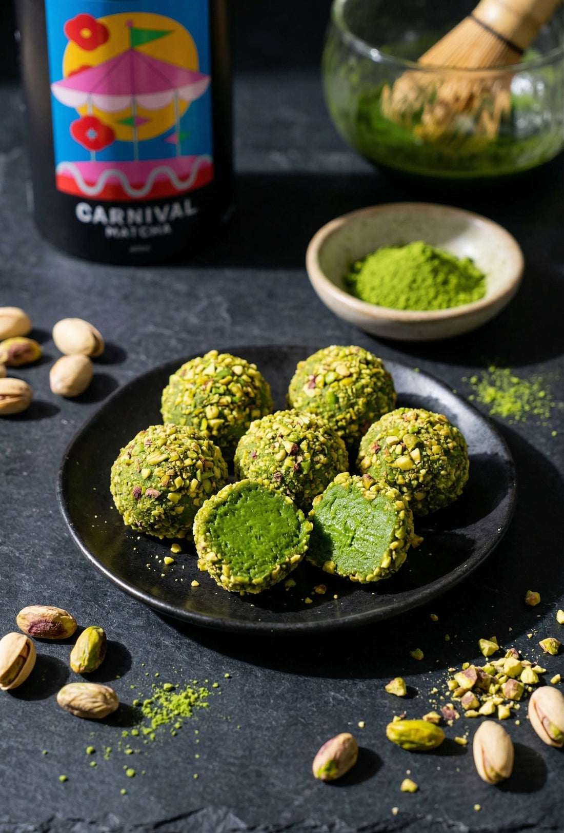 Matcha Pistachio Energy Bites