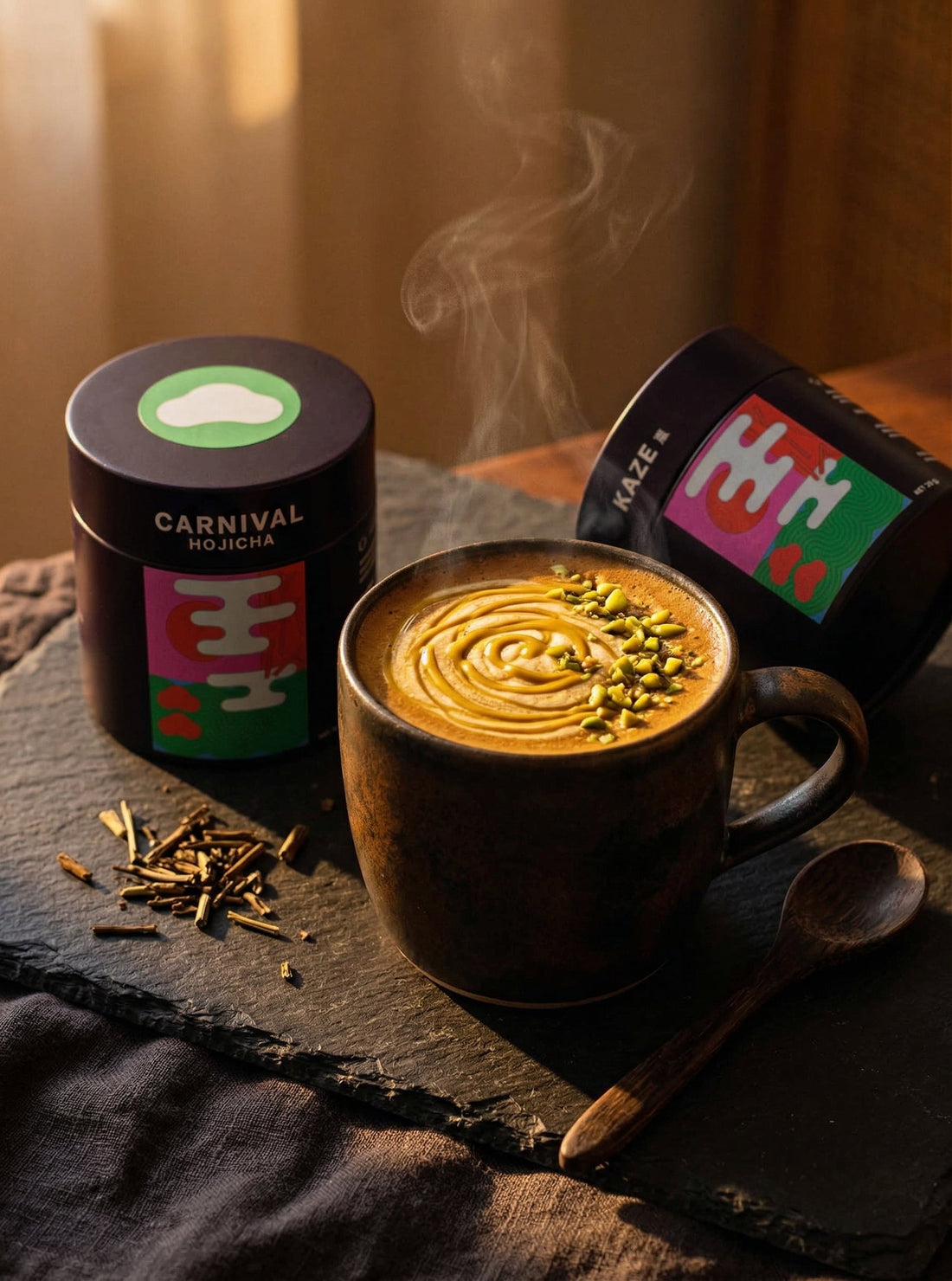 Hojicha Pistachio Latte